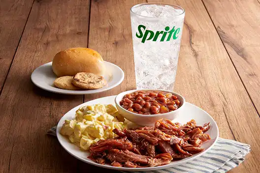 Golden Corral Smoked Pulled Pork combo meal