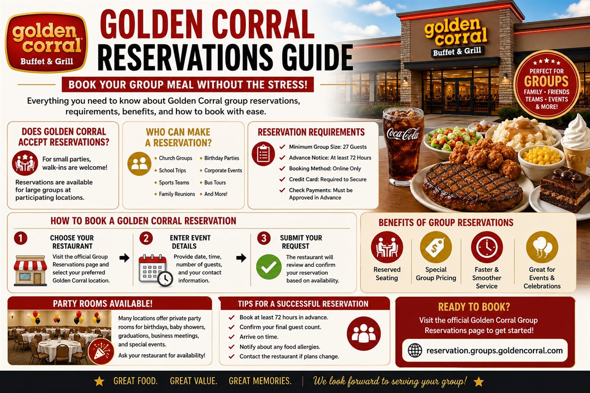 Golden Corral reservations guide for groups party rooms and buffet meals
